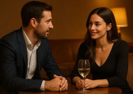 A couple talking